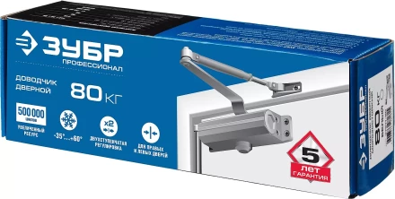Доводчик дверной ЗУБР "ПРОФЕССИОНАЛ" для дверей массой до 40 кг цвет белый 37911-50 купить в Когалыме