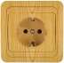 Розетка СВЕТОЗАР "ГАММА" с заземлением, одинарная, цвет ольха, 16А/~250В SV-54105-A купить в Когалыме