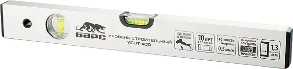 Уровень алюминиевый 1200 мм толщина профиля 1.3 мм 2 глазка  БАРС 35132 купить в Когалыме