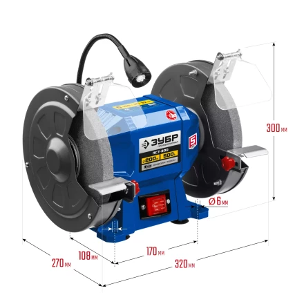 ЗУБР d 200, 500 Вт, заточной станок, Профессионал (ПСТ-200) купить в Когалыме