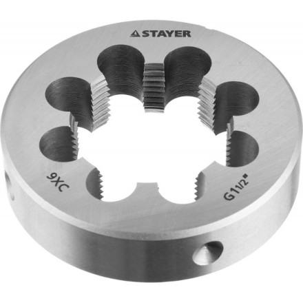 Плашка круглая ручная STAYER &quot;MASTER&quot;, сталь 9ХС, для трубной резьбы G 1 1/2`` 28029-3/2 купить в Когалыме