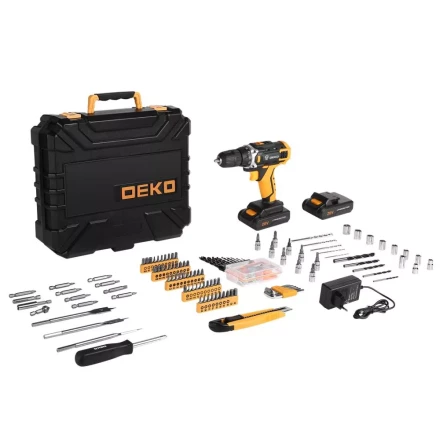 Дрель аккумуляторная DEKO DKCD20FU-Li, 063-4179 + набор 193 аксессуара купить в Когалыме