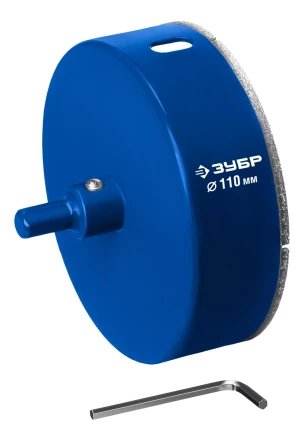 ЗУБР АГК d 110 мм (центр. сверло, трехгр. хвост, Р60), Алмазная коронка, Профессионал (29850-110) купить в Когалыме