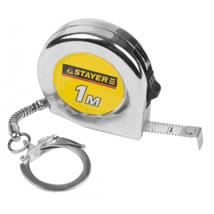 Рулетка-брелок STAYER &quot;STANDARD&quot; &quot;MINI&quot;, цвет хромовый, 1мх6мм 34140-1_z01 купить в Когалыме