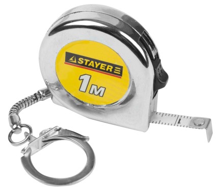 Рулетка-брелок STAYER &quot;STANDARD&quot; &quot;MINI&quot;, цвет хромовый, 1мх6мм 34140-1_z01 купить в Когалыме