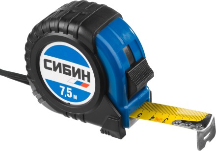 Рулетка СИБИН, обрезиненный пластиковый корпус, 7,5м/25мм 34019-08-25 купить в Когалыме
