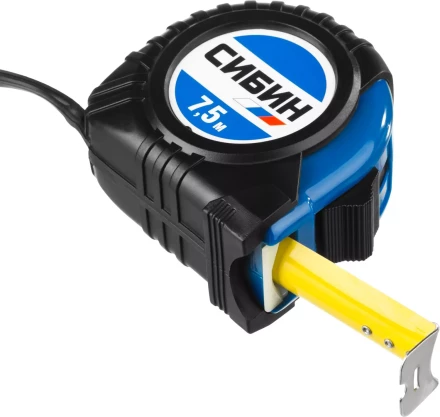 Рулетка СИБИН, обрезиненный пластиковый корпус, 7,5м/25мм 34019-08-25 купить в Когалыме