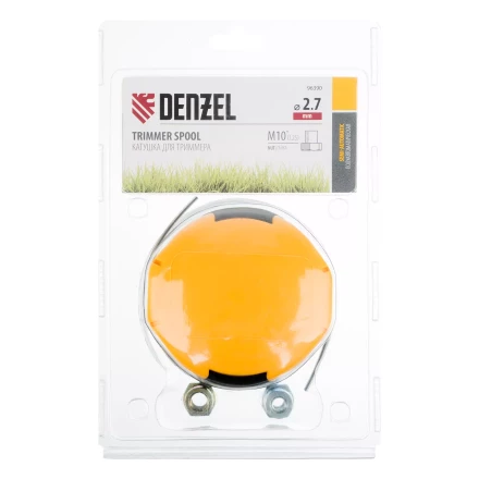Катушка  триммер. полуавтомат. легкая заправка гайка М10 М10 М8, лев. шаг 1,0  1,25мм// Denzel 96390 купить в Когалыме