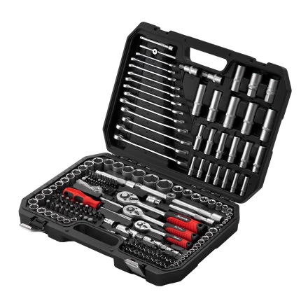 Набор инструментов, 1/2&quot;, 3/8&quot;, 1/4&quot;, пластиковый кейс 215 предм.// MTX 13589 купить в Когалыме