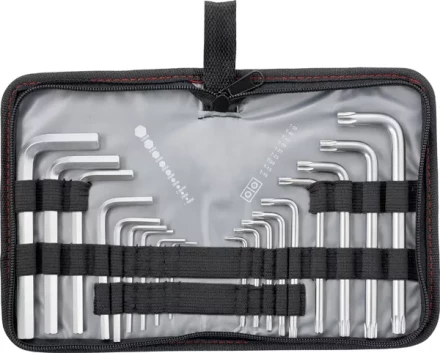 Набор ключей шестигранных имбусовых HEX-TORX  18 шт: HEX 1.5–10 мм T10-T50 CrV короткие сатин MATRIX 12314 купить в Когалыме