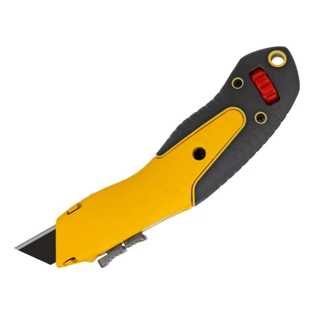 Нож Denzel, 19мм, сменное трапециевидное  лезвие, SK4, алюминиевый корпус, торцевой зажим купить в Когалыме