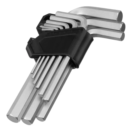 Набор ключей имбусовых, HEX, 2-12 мм, CrV, 9 шт. Сибртех 123677 купить в Когалыме