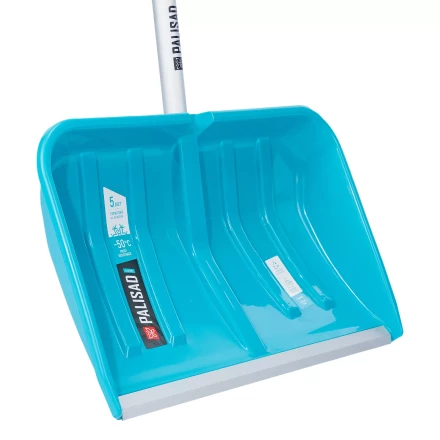 Лопата-скрепер для уборки снега Palisad 61727, полипропилен, 550х340х1450 мм, алюминиевый черенок, ПВХ, LUXE купить в Когалыме