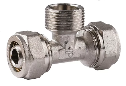 Тройник ЗУБР с наружной резьбой, цанга-штуцер, 3/4"х20х2,0 мм, никель 51404-20-3/4 купить в Когалыме