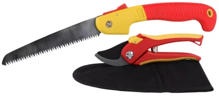 Набор GRINDA садовый, 3 предмета: секатор, ножовка садовая складная, нейлоновая сумка 8-423251-H3 купить в Когалыме