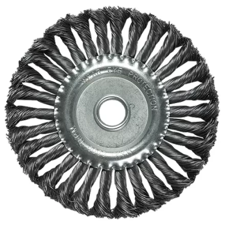 Щетка для УШМ 175 мм, посадка 22,2 мм, плоская, крученая металлическая проволока  MATRIX 74636 купить в Когалыме