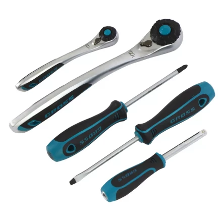 Набор инструментов 78 предметов , 120 зубьев, CrV, 1/4", 1/2" Gross 14148 купить в Когалыме