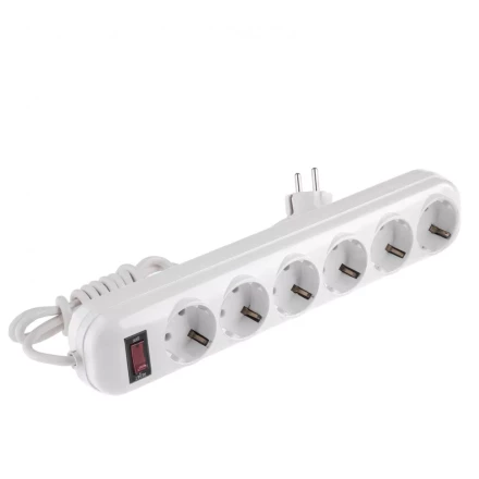 Удлинитель бытовой с заземлением и выключателем 5 м 6 розеток 10 A серия УХз10 Denzel 95982 купить в Когалыме