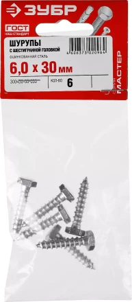 Шурупы ШДШ с шестигранной головкой (DIN 571) пакет серия МАСТЕР купить в Когалыме