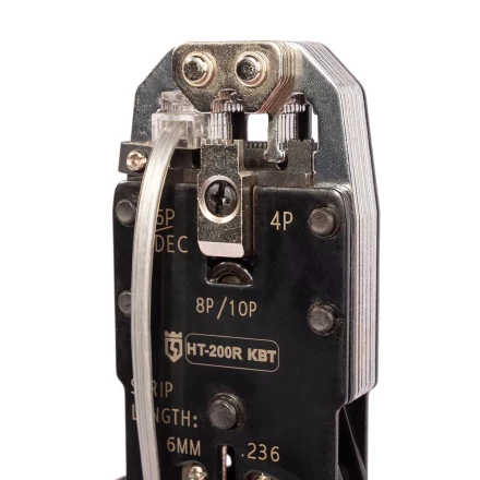 Кримпер многофункциональный КВТ HT-106E с 3 встроенными модулями для обжима RJ-45, RJ-12, RJ-11 (86603) купить в Когалыме