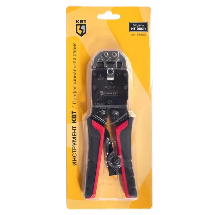 Кримпер многофункциональный КВТ HT-106E с 3 встроенными модулями для обжима RJ-45, RJ-12, RJ-11 (86603) купить в Когалыме