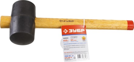 Киянка ЗУБР &quot;МАСТЕР&quot; резиновая с деревянной ручкой, 0,45кг 2050-65_z01 купить в Когалыме