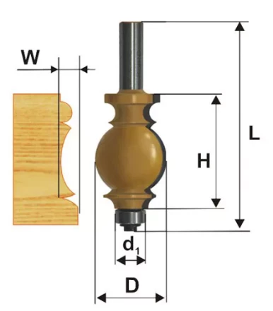 Фреза кромочная фигурная Ф254Х349 мм хвостовик 12 мм 46409 купить в Когалыме