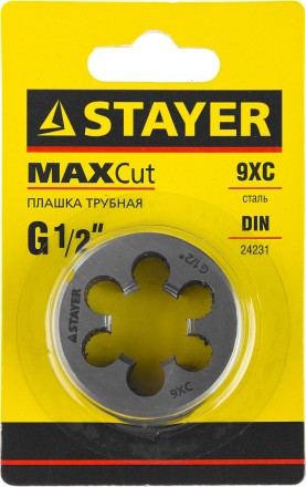 Плашка круглая ручная STAYER &quot;MASTER&quot;, сталь 9ХС, для трубной резьбы G 1/2`` 28029-1/2 купить в Когалыме