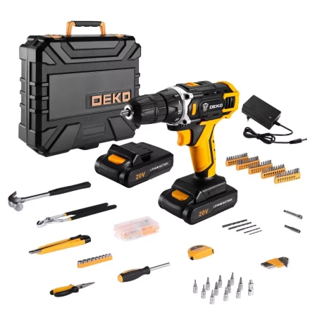 Дрель аккумуляторная DEKO DKCD20FU-Li, 063-4135 + набор 195 аксессуаров купить в Когалыме
