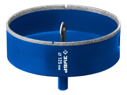 ЗУБР АГК d 125 мм (центр. сверло, трехгр. хвост, Р60), Алмазная коронка, Профессионал (29850-125) купить в Когалыме