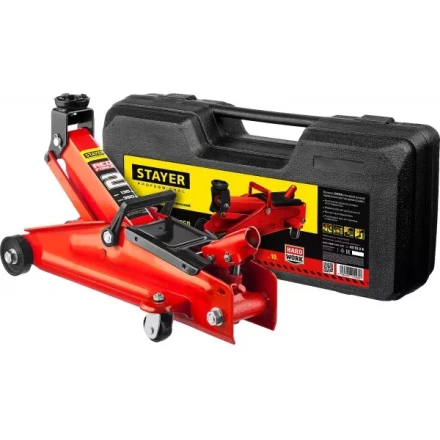 Домкрат гидравлический подкатной "RED FORCE", 2т, 130-350мм, в кейсе, STAYER 43153-2-K 43153-2-K купить в Когалыме