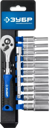 ЗУБР ТМ-12У, 12 предм., (1/4), набор торцовых головок, Профессионал (27651-H12) купить в Когалыме