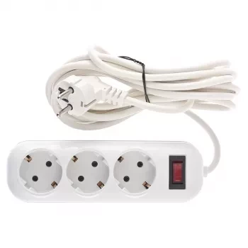 Удлинитель бытовой серия EF, с заземлением и выключателем, 3м, 3 розетки, 10A Stern 95771 купить в Когалыме