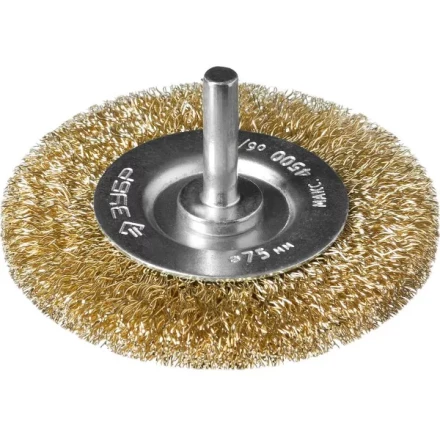 ЗУБР "ПРОФЕССИОНАЛ". Щетка дисковая для дрели, витая латунированная стальная проволока 0,3мм, 75мм 3520-075_z02 купить в Когалыме