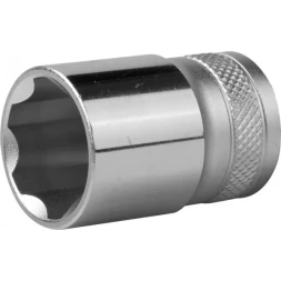 Торцовая головка KRAFTOOL "INDUSTRIE QUALITAT", Cr-V, SUPER-LOCK, хромосатинированная, 1/2", 19 мм 27801-19_z01