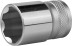 Торцовая головка KRAFTOOL &quot;INDUSTRIE QUALITAT&quot;, Cr-V, SUPER-LOCK, хромосатинированная, 1/2&quot;, 19 мм 27801-19_z01 купить в Когалыме