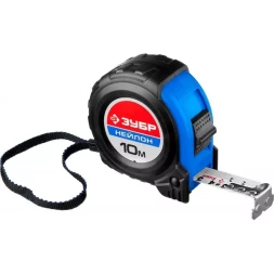 Рулетка ЗУБР "НЕЙЛОН", нейлоновое покрытие, упрочненное полотно, ударопрочный обрезиненный корпус, 10м/25мм 34056-10-25_z01