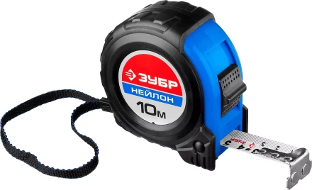 Рулетка ЗУБР "НЕЙЛОН", нейлоновое покрытие, упрочненное полотно, ударопрочный обрезиненный корпус, 10м/25мм 34056-10-25_z01 купить в Когалыме
