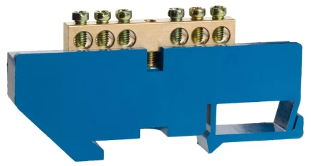 Шина СВЕТОЗАР нулевая на DIN-изоляторе, макс. ток 100А, 5,2мм, 6 полюсов 49807-06 купить в Когалыме