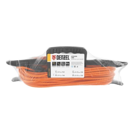 Удлинитель-шнур силовой Denzel Garden Series, б/з, ПВС, 20м, 1 розетка, 2 x 1 мм, 3 м 37402 купить в Когалыме