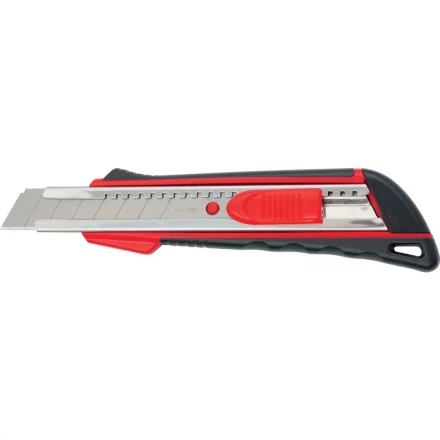 Нож 18мм, выдвижное лезвие, металлическая направляющая, эргономичная двухкомпонентная рукоятка MATRIX 78933 купить в Когалыме