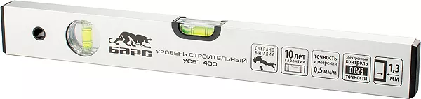 Уровень алюминиевый 1800 мм толщина профиля 1.3 мм 2 глазка  БАРС 35138 купить в Когалыме