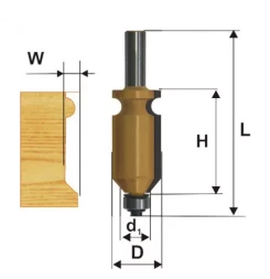 Фреза кромочная фигурная Ф222Х41 мм хвостовик 12 мм 46407