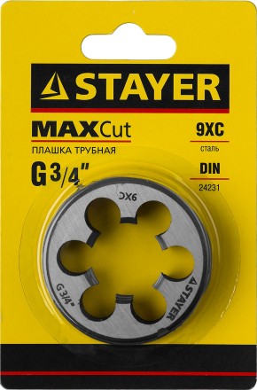 Плашка круглая ручная STAYER &quot;MASTER&quot;, сталь 9ХС, для трубной резьбы G 3/4`` 28029-3/4 купить в Когалыме