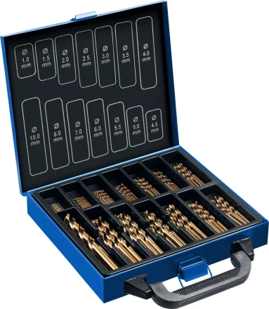 ЗУБР Кобальт, 99 шт, (1-10 мм), сталь Р6М5К5, класс А, мет.бокс, набор сверл по металлу, Профессионал (29626-H99) купить в Когалыме