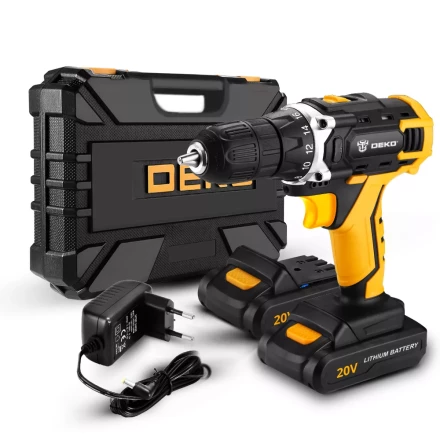 Дрель аккумуляторная DKCD20FU-Li DEKO + набор 63 инструмента, 063-4103 купить в Когалыме