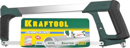 Ножовка по металлу KRAFTOOL &quot;PRO-Kraft&quot;, 185 кг рычажное натяжение,обрезиненные рукоятки, биметаллическое полотно, 300 мм 15801_z01 купить в Когалыме