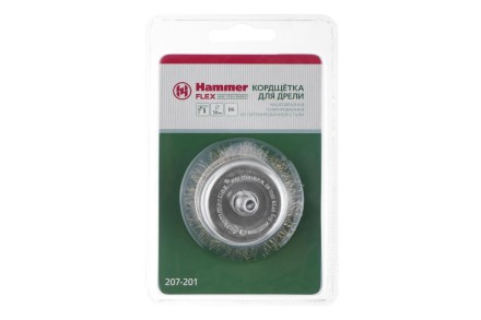 Кордщетка HAMMER чаша 50мм для дрели гофрированная латунированная сталь (207-201) купить в Когалыме