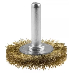 ЗУБР "ЭКСПЕРТ". Щетка дисковая для дрели, двухрядная, витая латунированная стальная проволока 0,3мм, 75мм 3520-075-2_z01
