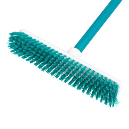 Щетка пластмассовая для чистки ковров, 27 cм, c черенком, 120 см, бирюзовая щетина, Home Palisad 935505 купить в Когалыме